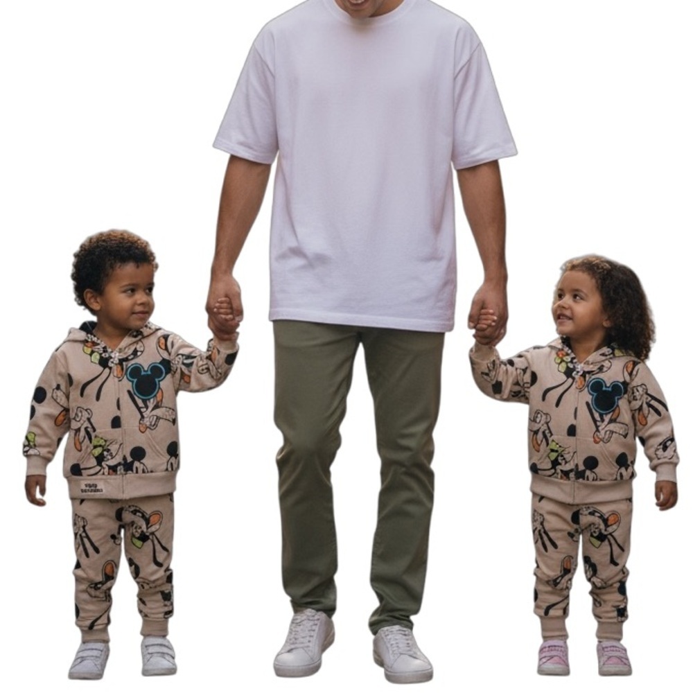 Mickey & Friends 2pc Zipper Sherpa Hoodie & Matching Pull on Sweatpants- 2T